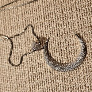 Sterling Silver Crescent Moon Necklace